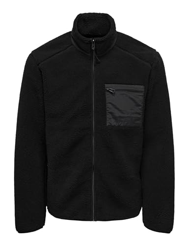 ONLY & SONS Herren Onsdallas Sherpa Jacket OTW Vd Fleecejacke, Black, L von Only & Sons