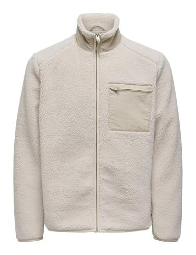 ONLY & SONS Herren Onsdallas Sherpa Jacket OTW Vd Fleecejacke, Silver Lining, XXL von ONLY & SONS