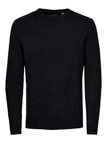 ONLY & SONS Herren Onsdan Life 7 Structure Crew Neck Noos Pullover, Black, M EU von ONLY & SONS