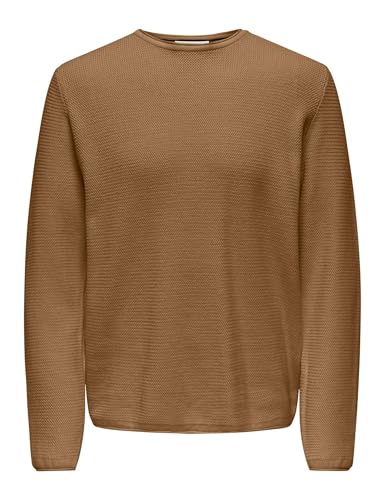 ONLY & SONS Herren Onseric Reg 12 Struc Crew Knit Strickullover, Rubber, XXL EU von ONLY & SONS