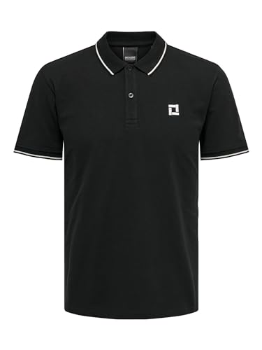 ONLY & SONS Herren Poloshirt ONSFLETCHER - Regular Fit XS S M L XL XXL, Größe:XL, Farbe:Black Bright White Contrast Stripe 22024827 von ONLY & SONS