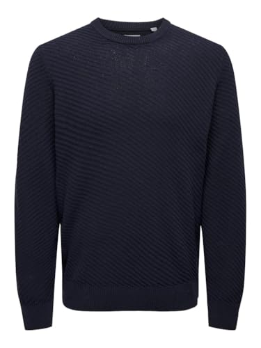 ONLY & SONS Herren Onsfoster Life Reg 7 Struc Crew Knit Strickpullover, Navy Blazer, XL EU von ONLY & SONS