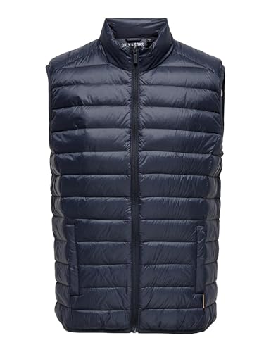 ONLY & SONS Herren Onsgavin Life Light Quilted Zip Vest Otw, Parisian Night, XL EU von ONLY & SONS