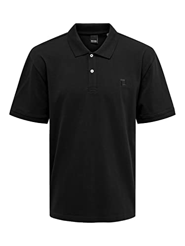 ONLY & SONS Herren Onsherrison Ovz Logo Emb Ss Polo, Schwarz, S ONLY & SONS Herren Onsherrison Ovz Logo Emb Ss Polo, Schwarz, S von ONLY & SONS