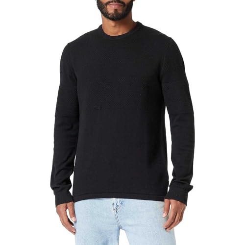 ONLY & SONS Herren Onskarlson Reg 12 Struc Block Knit, Schwarz, M von ONLY & SONS