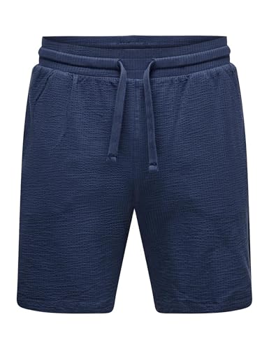 ONLY & SONS Herren Onskian Life Reg Seersucker Shorts Noos, Naval Academy, XXL von Only & Sons