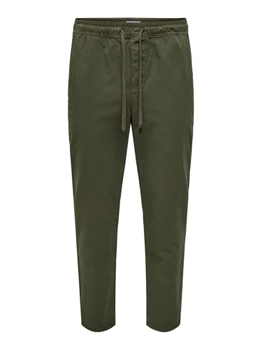 ONLY & SONS Herren Onslinus Taper 0183 Pant Stoffhose, Olive Night, XXL EU von Only & Sons
