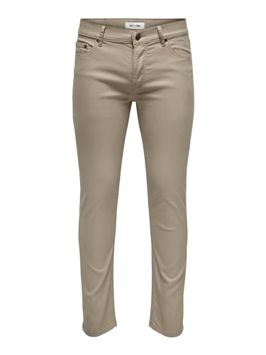 ONLY & SONS Herren Onsloom Life Slim Twill 4452 Pant Hose, Chinchilla, 32W / 30L EU von ONLY & SONS