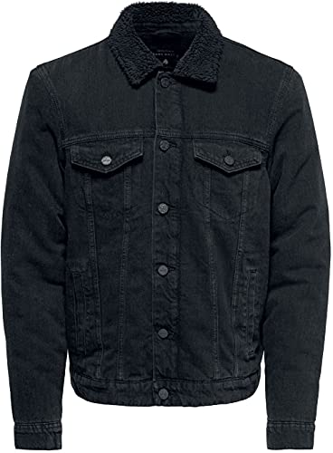 ONLY & SONS Herren Onslouis Jacket Black Pk 3592 Noos, Violett (Black Denim Black Denim), S von ONLY & SONS