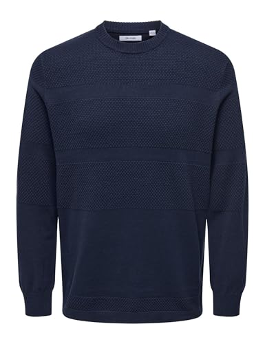 ONLY & SONS Herren Onsmalik Reg 12 Pinaple Crew Knit Noos, Navy Blazer, 3XL von ONLY & SONS