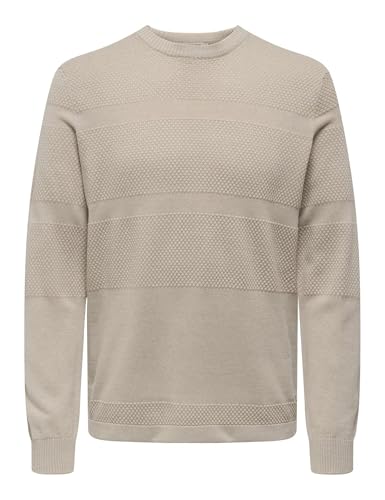 ONLY & SONS Herren Onsmalik Reg 12 Pinaple Crew Knit Noos, Silver Lining, XXXL von ONLY & SONS