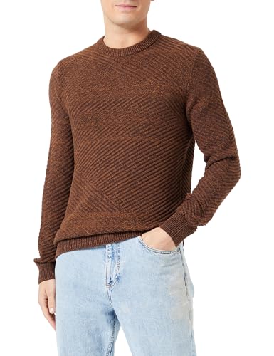 ONLY & SONS Herren Onsmaurus Life Reg Twist Crew Knit, Hot Fudge, S von ONLY & SONS