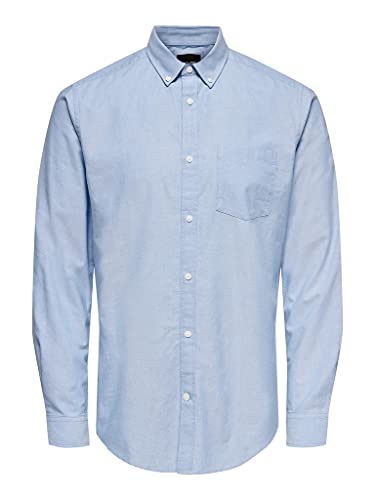 ONLY & SONS Herren Onsneil Life Ls Organic Oxford Shirtnoos, Cashmere Blue, XS ONLY & SONS Herren Onsneil Life Ls Organic Oxford Shirtnoos, Cashmere Blue, XS von ONLY & SONS