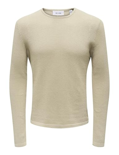 ONLY & SONS Herren Onspanter Life 12 Struc Crew Knit Noos Pullover, Silver Lining, XXL EU von ONLY & SONS