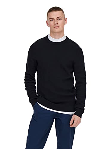 ONLY & SONS Herren Onsphil Reg 12 Struc Crew Knit Noos Pullover, Dark Navy, XL EU von ONLY & SONS