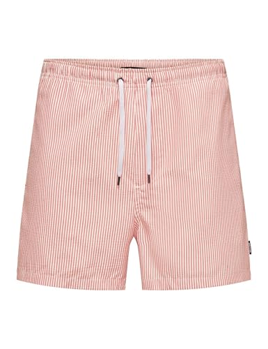 ONLY & SONS Herren Onsted Stripe Seersucker Swim Noos Bademode, Porcelain Rose, L EU von Only & Sons
