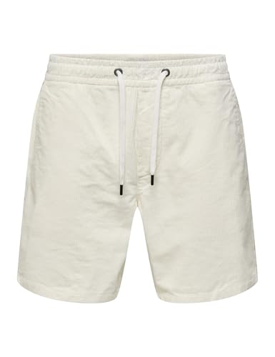 ONLY & SONS Herren Onstel Corduroy 0185 Shorts Noos, Cloud Dancer, XXL von ONLY & SONS