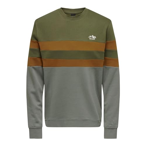 ONLY & SONS Herren Onsthor Reg Logo Cb Crew 3626 Swt Cs, Castor Gray, S von ONLY & SONS