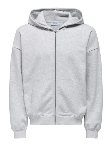 ONLY & SONS Herren Onsturner VTG Zip Hoodie Cbo Noos Sweatshirt-Jacke, Light Grey Melange, XXL EU von ONLY & SONS