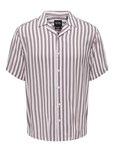 ONLY & SONS Herren Freizeit Hemd ONSWAYNE Regular Fit XS S M L XL XXLGestreift, Größe:XXL, Farbe:Nirvana 22013267 von ONLY & SONS