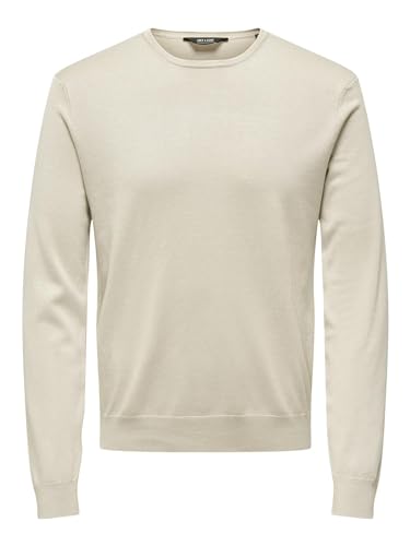 ONLY & SONS Herren Onswyler Life Reg 14 Ls Crew Knit Noos, Silver Lining, M von ONLY & SONS