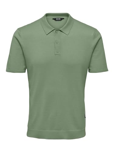 ONLY & SONS Herren Onswyler Life Reg 14 Ss Polo Knit Noos, Hedge Green, L von ONLY & SONS