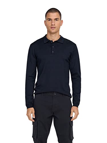 Herren O&S Polo Langarm Shirt Basic Pullover aus Baumwolle Longsleeve Knitted Sweater ONSWYLER Herren O&S Polo Langarm Shirt Basic Pullover aus Baumwolle Longsleeve Knitted Sweater ONSWYLER von ONLY & SONS