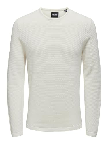 ONLY & SONS Herren Pullover 22016980 Weiß S von ONLY & SONS