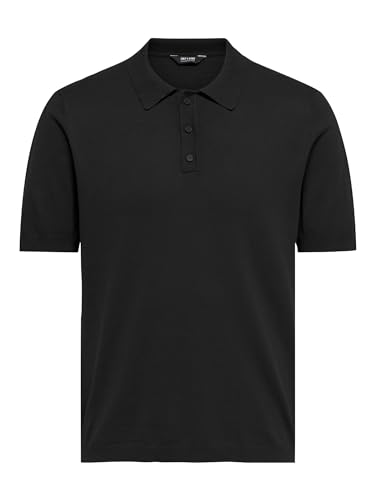 ONLY & SONS Herren Regular Fit Poloshirt Einfarbiges Basic Business Shirt ONSWYLER, Farben:Schwarz, Größe Pullover:XL von ONLY & SONS