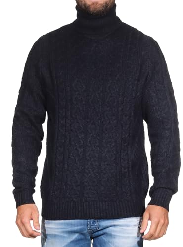 ONLY & SONS Herren Rollkragen Strickpullover ONSRigge mit Zopfstrickmuster 22023164 Dark Navy L von ONLY & SONS