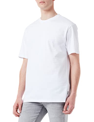 ONLY & SONS Herren Rundhals T-Shirt ONSFRED - Relaxed Fit S-XXL Schwarz Weiss, Größe:S, Farbe:Bright White 22022532 von ONLY & SONS