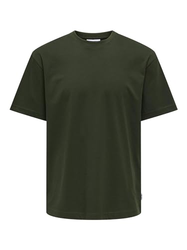 ONLY & SONS Herren Rundhals T-Shirt ONSFRED - Relaxed Fit S-XXL Schwarz Weiss, Größe:XL, Farbe:Rosin 22022532 von ONLY & SONS