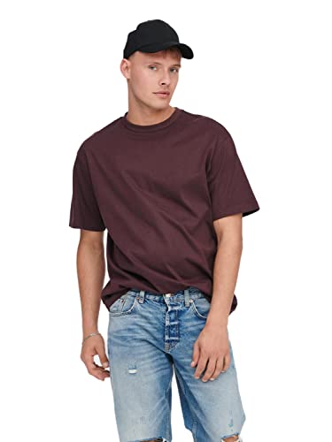 ONLY & SONS Herren Rundhals T-Shirt ONSFRED - Relaxed Fit S-XXL Schwarz Weiss, Größe:XS, Farbe:Fudge 22022532 von ONLY & SONS