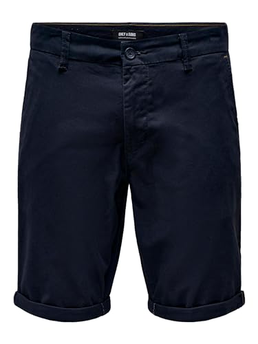 ONLY & SONS Herren ONSPETER REG Twill 4481 NOOS Shorts, Dark Navy, M von ONLY & SONS