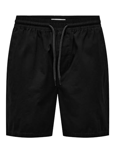 ONLY&SONS Herren Shorts Bermuda Pants Sommer Hose Kurze Freizeit Trousers, Farben:Schwarz, Größe:XL von Only & Sons