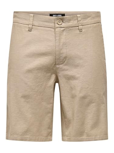 ONLY & SONS Herren Shorts Chino Summer Bermuda Pants Kurze Freizeit Trousers, Farben:Beige, Größe:S von ONLY & SONS