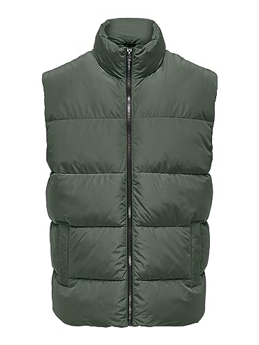 ONLY & SONS Herren Steppweste ONSMELVIN LIFE PUFFER VEST OTW VD (S, peat) von ONLY & SONS