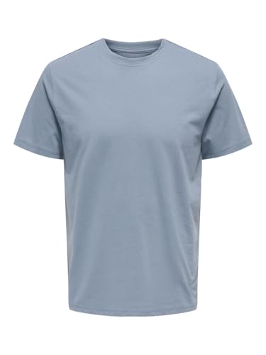 ONLY & SONS Herren T-Shirt 2er-Set Rundhals Kurzarm bequemes Sommer Oberteil, Farben:Grau, Größe:XS von Only & Sons