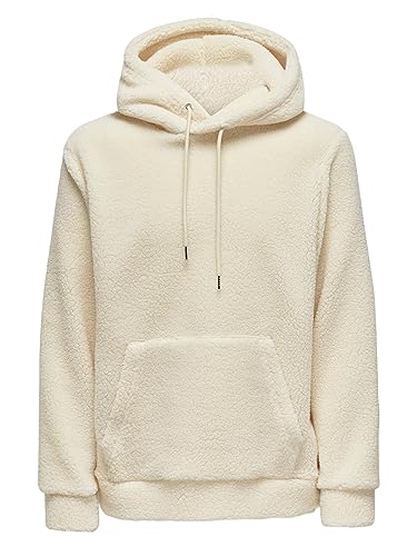 ONLY & SONS Herren Teddyfleece Hoodie ONSRemy Kapuzenpullover 22020732 Antique White M von ONLY & SONS