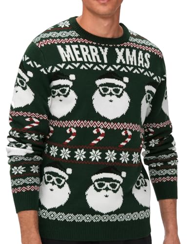 ONLY & SONS Herren Weihnachts-Strickpullover ONSXmas Santa Pulli Weihnachten Weihnachtsmann 22023994 Eden XXL von ONLY & SONS