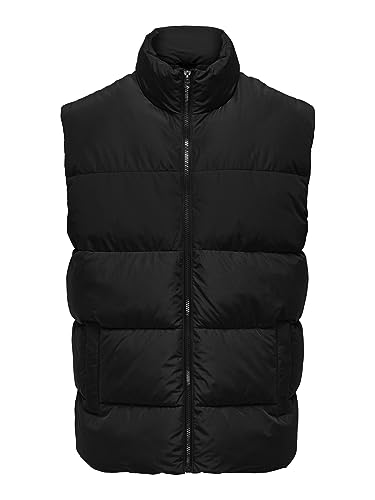 ONLY & SONS Herren ONSMELVIN Life Puffer Vest OTW VD Steppweste, Black, XXL von ONLY & SONS