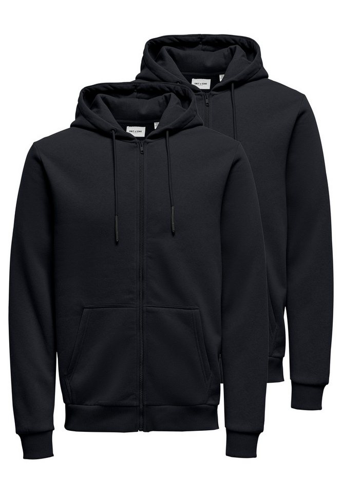 ONLY & SONS Hoodie 2er Pack Ceres (Spar-Set, 2-tlg) Sweatjacke / Hoodie - Baumwolle - Atmungsaktiv von ONLY & SONS