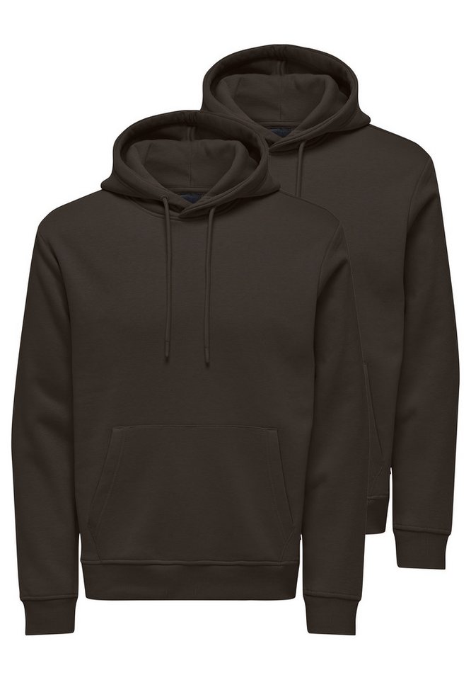 ONLY & SONS Hoodie 2er Pack Connor (Spar-Set, 2-tlg) Sweatshirt / Hoodie - Atmungsaktiv - Hoodie mit lässigem Look von ONLY & SONS