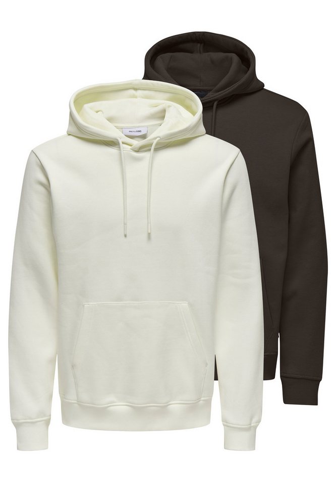 ONLY & SONS Hoodie 2er Pack Connor (Spar-Set, 2-tlg) Sweatshirt / Hoodie - Atmungsaktiv - Hoodie mit lässigem Look von ONLY & SONS