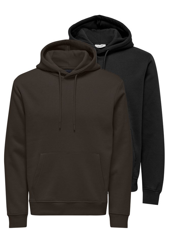 ONLY & SONS Hoodie 2er Pack Connor (Spar-Set, 2-tlg) Sweatshirt / Hoodie - Atmungsaktiv - Hoodie mit lässigem Look von ONLY & SONS