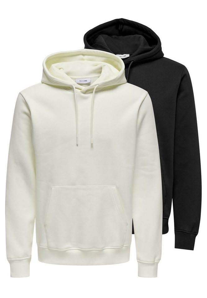 ONLY & SONS Hoodie 2er Pack Connor (Spar-Set, 2-tlg) Sweatshirt / Hoodie - Atmungsaktiv - Hoodie mit lässigem Look von ONLY & SONS
