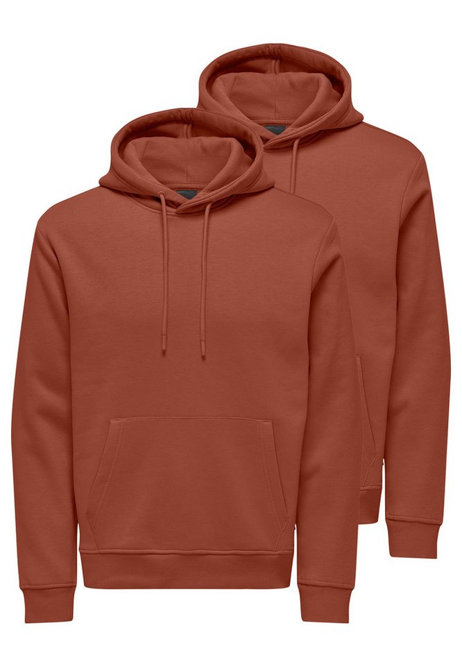 ONLY & SONS Hoodie 2er Pack Connor (Spar-Set, 2-tlg) Sweatshirt / Hoodie - Atmungsaktiv - Hoodie mit lässigem Look von ONLY & SONS