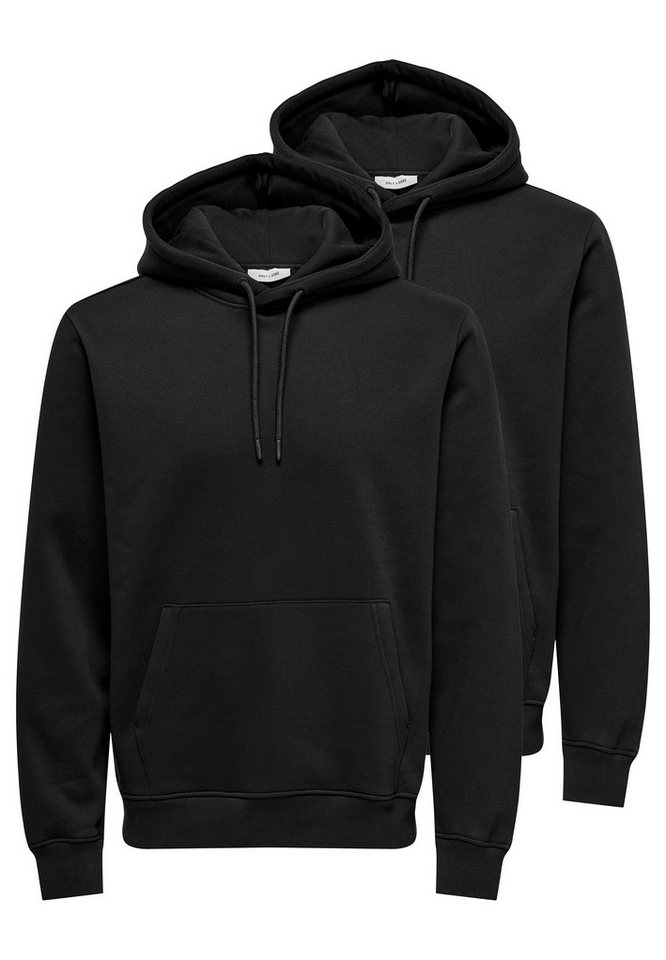 ONLY & SONS Hoodie 2er Pack Connor (Spar-Set, 2-tlg) Sweatshirt / Hoodie - Atmungsaktiv - Hoodie mit lässigem Look von ONLY & SONS