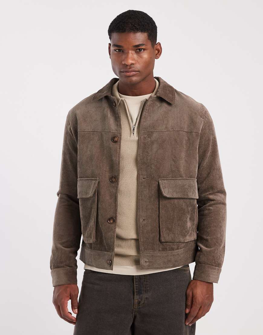 ONLY & SONS - Jacke aus Cord in Dunkelbraun-Brown von ONLY & SONS