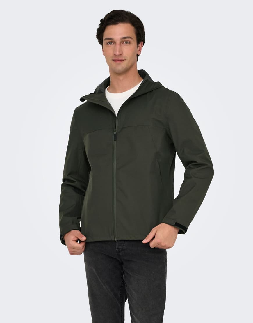 ONLY & SONS - Jacke in Torf-Grün von ONLY & SONS